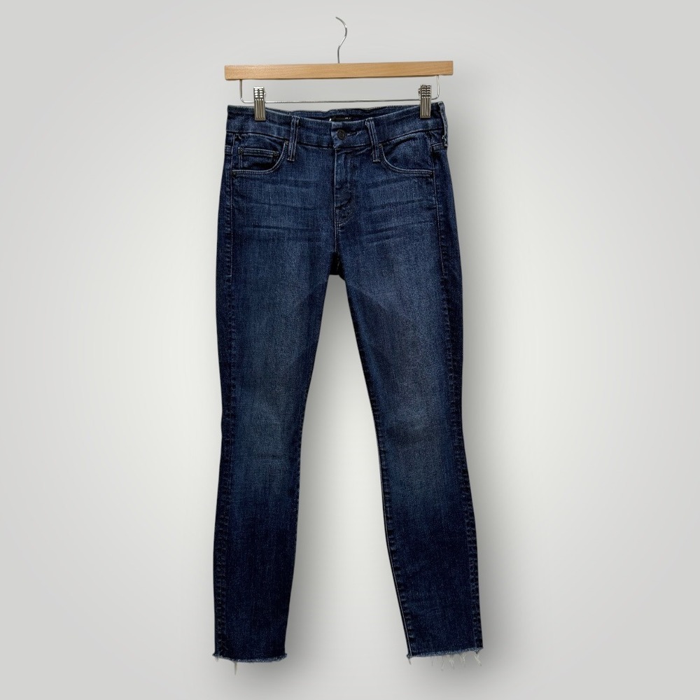 Mother Looker Ankle Fray Jeans Twilight Magic Dark Wash Skinny 24
